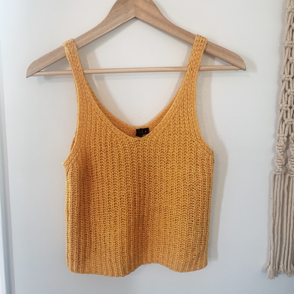 yellow knit tank top